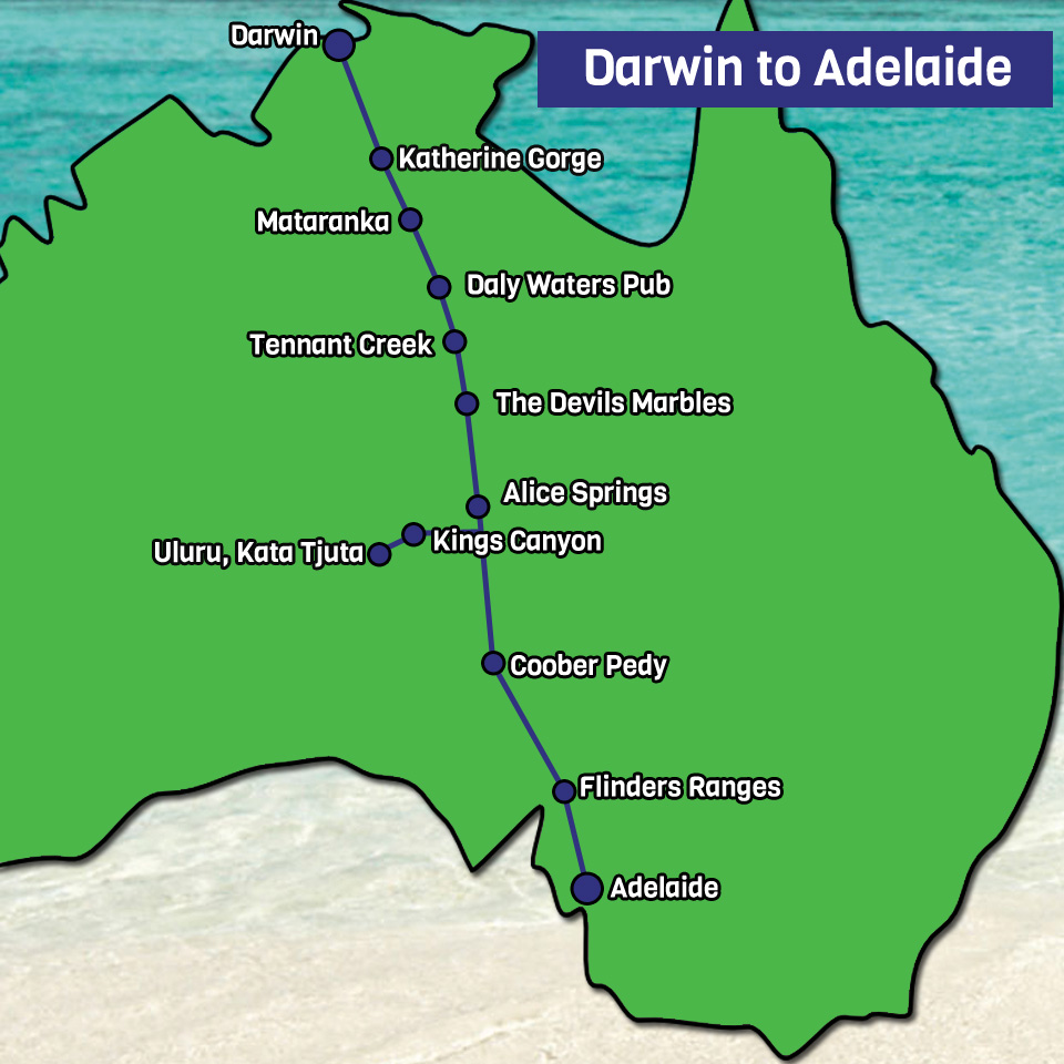 Darwin to Adelaide Tours, Travel, Tickets One Stop Adventures