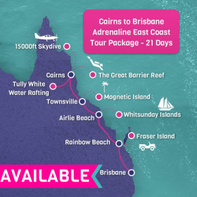 Cairns to Brisbane Adrenaline East Coast Tour Package 21 Days Cairns to Brisbane Adrenaline East Coast Tour Package 21 Days