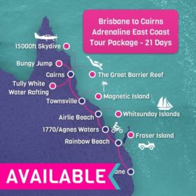 Brisbane to Cairns Adrenaline East Coast Tour Package - 21 Days Brisbane to Cairns Adrenaline East Coast Tour Package - 21 Days
