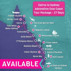 Cairns to Sydney Adrenaline East Coast Tour Package - 27 days Cairns to Sydney Adrenaline East Coast Tour Package - 27 days