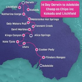 14 Day Darwin to Adelaide Cheap as Chips incl. Kakadu and Litchfield National Parks (dry season only)