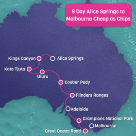 9 Day Alice Springs to Melbourne Cheap as Chips