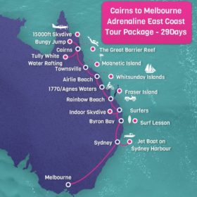 Cairns to Melbourne Adrenaline East Coast Tour Package - 30 days Cairns to Melbourne Adrenaline East Coast Tour Package - 30 days