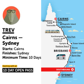 Stray Australia Cairns to Sydney Trev Bus Pass
