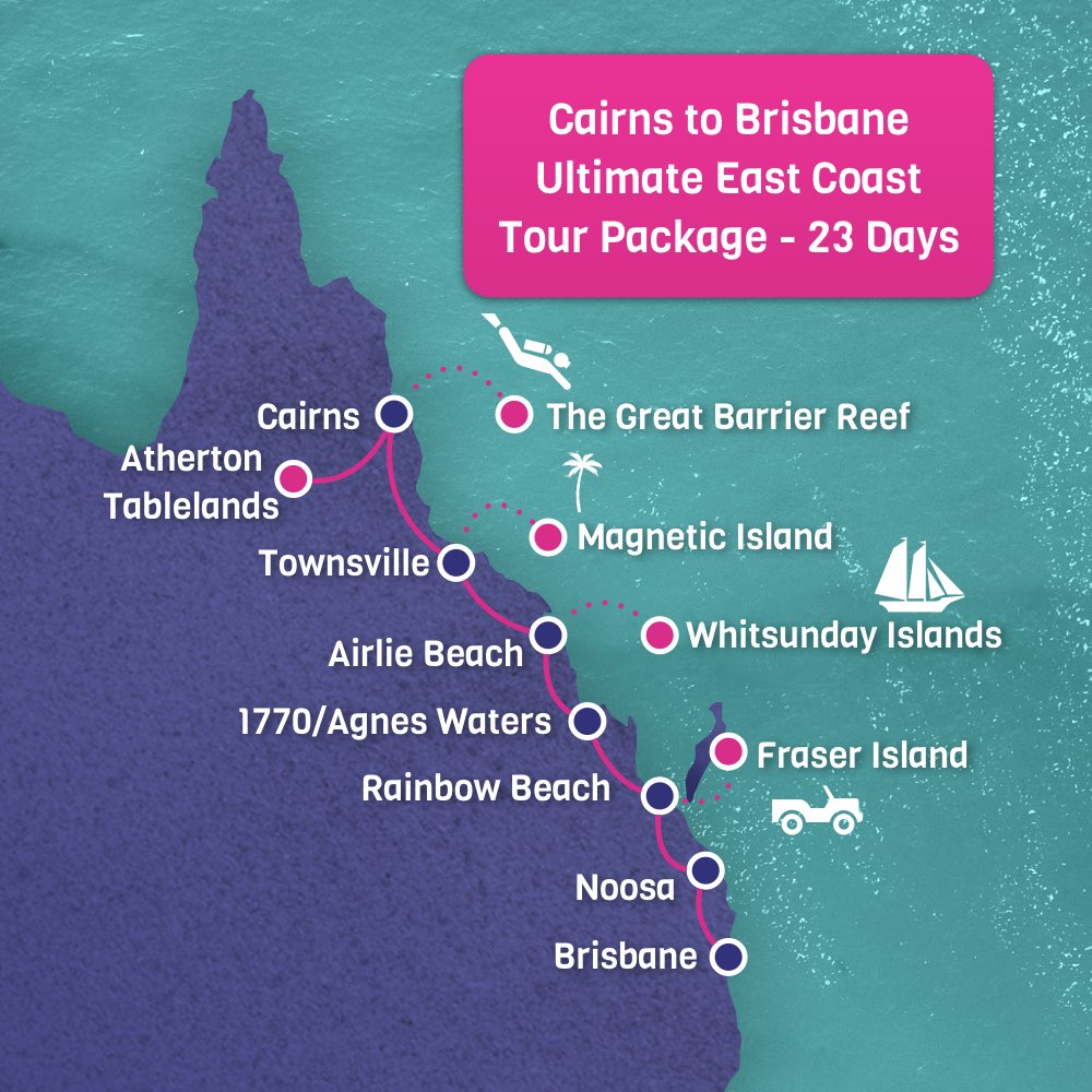23 Days Cairns to Brisbane Tour from 1750