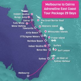 Melbourne to Cairns Adrenaline East Coast Tour Package - 29 days
