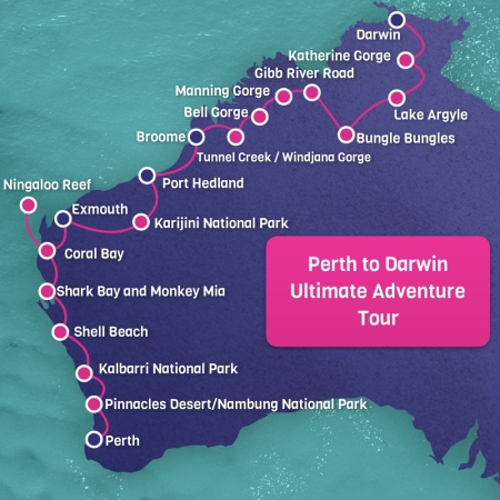 Perth to Darwin Adventure Map