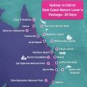 Sydney to Cairns East Coast Map