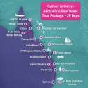 Sydney to Cairns East Coast Map