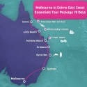 Melbourne to Cairns East Coast Map