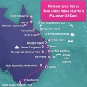 Melbourne to Cairns East Coast Map