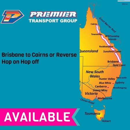 Brisbane to Cairns or Reverse Hop on Hop Off Bus Pass
